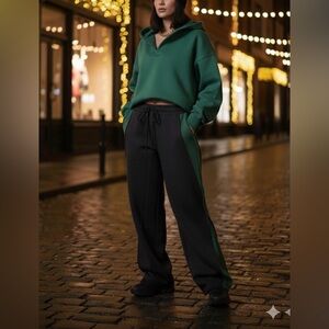Stylish Green and Black Women's Joggers & Hoddie